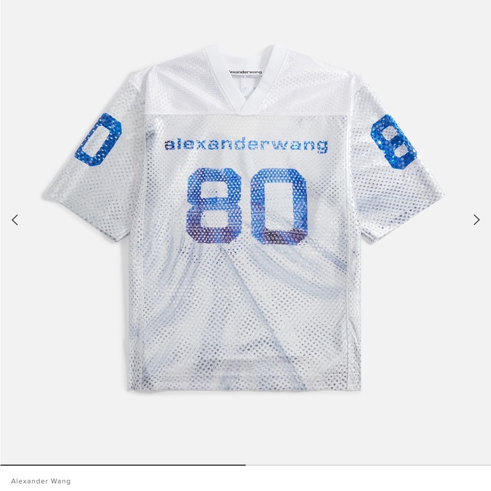 Alexander Wang Mesh Jersey in White and Blue
